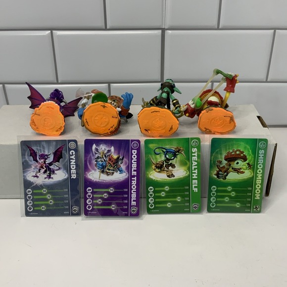 Skylanders Lot of 4 - Cinder, Double Trouble, Stealth Elf, Shroomboom - Picture 5 of 5